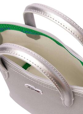 Handtasche Lacoste XS Shopping Cross Plateado Damen