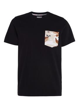 T-Shirt Tommy Jeans Camo Pocket Schwarz für Herren