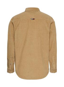 Hemd Tommy Jeans Corduroy Camel für Herren