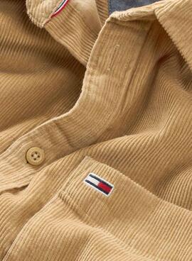 Hemd Tommy Jeans Corduroy Camel für Herren
