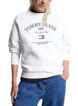 Sweatshirt Tommy Jeans Luxe Atlethic Weiss Damen