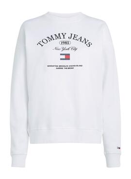 Sweatshirt Tommy Jeans Luxe Atlethic Weiss Damen