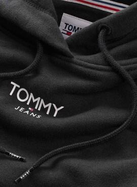 Sweatshirt Tommy Jeans Relaxed Logo Schwarz für Damen
