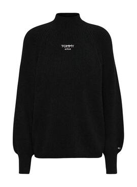 Pullover Tommy Jeans Hoher Cuello Perkins Schwarz