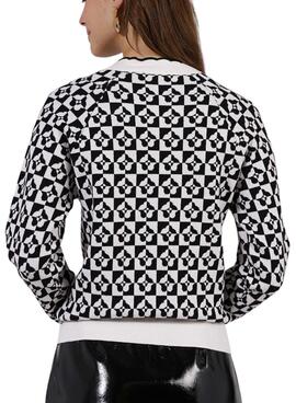 Pullover Naf Naf Jacquard zweifarbig Schwarz für Damen