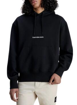 Sweatshirt Calvin Klein Institutional Hoodie Schwarz