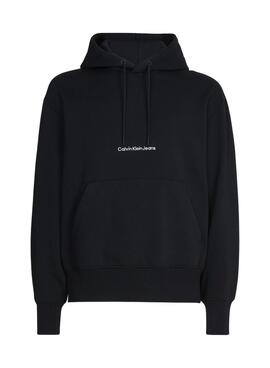 Sweatshirt Calvin Klein Institutional Hoodie Schwarz