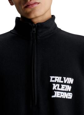 Sweatshirt Calvin Klein Jeans 3D Zukunft Schwarz Herren