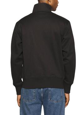 Sweatshirt Calvin Klein Jeans Logo Tape Zip Schwarz