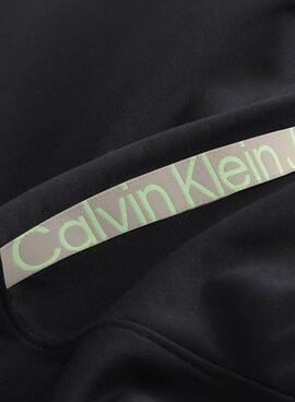 Sweatshirt Calvin Klein Jeans Logo Tape Zip Schwarz