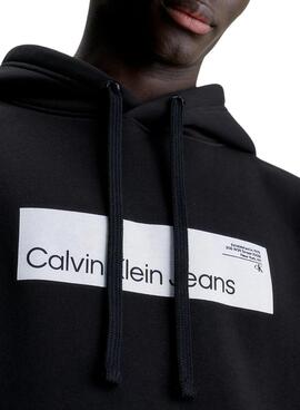 Sweatshirt Calvin Klein Jeans Hyper Real Box Schwarz