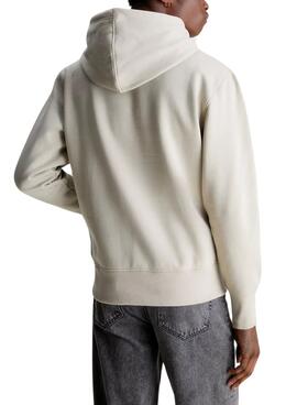 Sweatshirt Calvin Klein Institutional Hoodie Beige