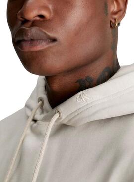Sweatshirt Calvin Klein Institutional Hoodie Beige
