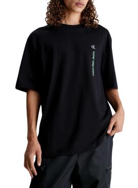 T-Shirt Calvin Klein Vertical Institutional Schwarz