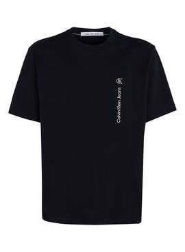 T-Shirt Calvin Klein Vertical Institutional Schwarz