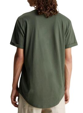 T-Shirt Calvin Klein Jeans Badge Drehen Sie Grün