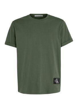 T-Shirt Calvin Klein Jeans Badge Drehen Sie Grün
