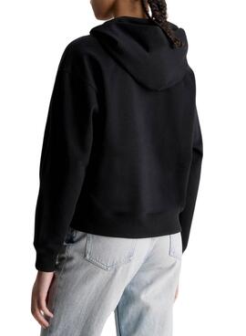 Sweatshirt Calvin Klein Jeans Gewebtes Etikett Schwarz