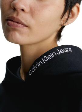 Sweatshirt Calvin Klein Jeans Mailand Kapuze Schwarz