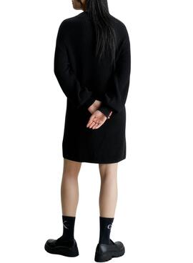 Kleid Calvin Klein Jeans Intarsie Schwarz Damen