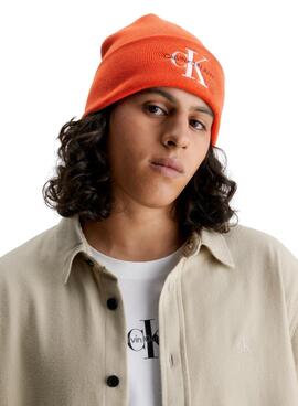 Hut Calvin Klein Jeans Monologo Knitted Orange