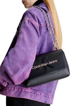 Handtasche Calvin Klein Jeans Sculpted Schwarz Damen