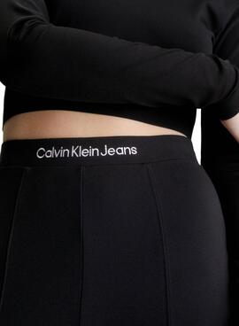 Leggings Calvin Klein Knitted Milano Logo Schwarz