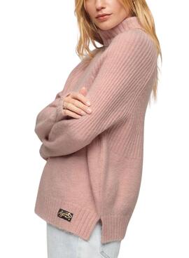 Pullover Superdry Essential Rib Rosa für Damen