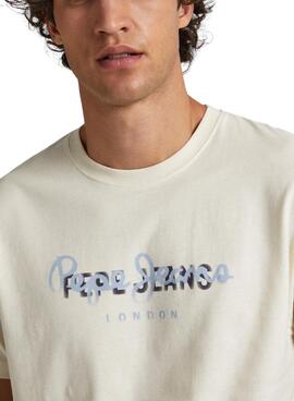 T-Shirt Pepe Jeans Keegan Beige für Herren