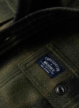 Überhemd Superdry Wool Miller Grün Herren