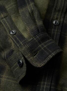 Überhemd Superdry Wool Miller Grün Herren