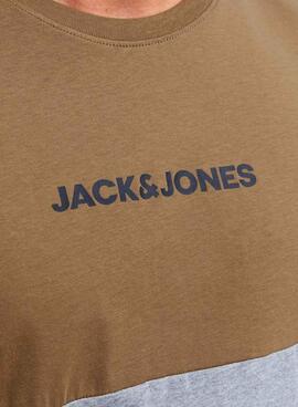 T-Shirt Jack & Jones Eired Block Braun Herren
