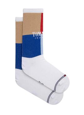 Socken Tommy Jeans TH Uni Colorblock Weiss