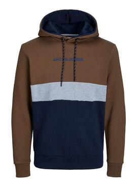 Sweatshirt Jack & Jones Reid Block Braun Herren