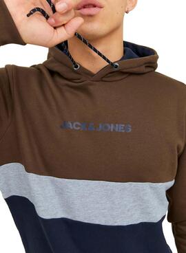Sweatshirt Jack & Jones Reid Block Braun Herren