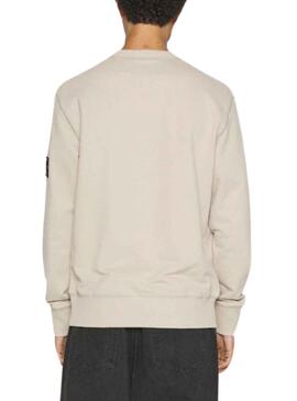 Sweatshirt Calvin Klein Badge Crew Beige Herren