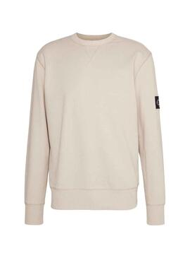 Sweatshirt Calvin Klein Badge Crew Beige Herren