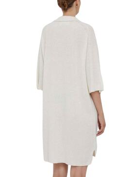 Kleid Calvin Klein Label Halsband Beige für Damen