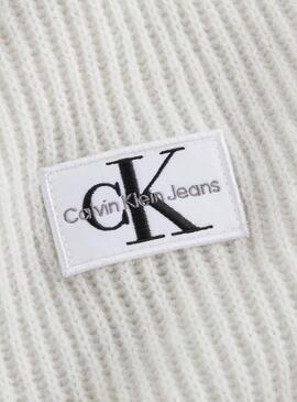 Kleid Calvin Klein Label Halsband Beige für Damen