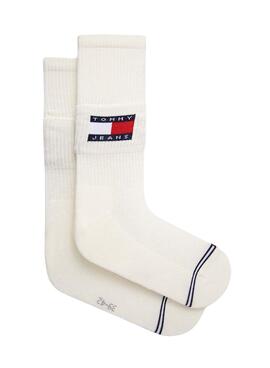 Socken Tommy Jeans Fold Dow Weiss Unisex