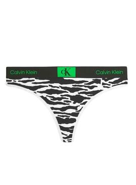 Tanga Calvin Klein Modern Split Tiger Weiss Damen