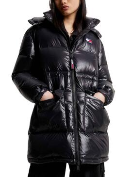 Jacke Tommy Jeans Midi Alaska Schwarz Damen