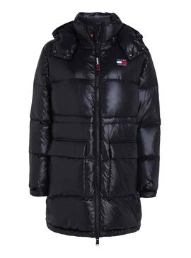 Jacke Tommy Jeans Midi Alaska Schwarz Damen