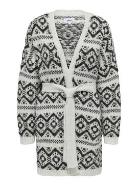 Strickjacke Only Carin Life Weiss Schwarz Damen