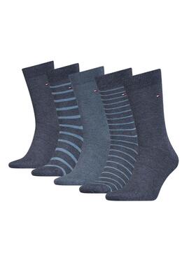 Pack 5 Socken Tommy Hilfiger TH Marineblau Herren