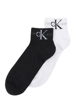 Socken Calvin Klein Quarter Schwarz Weiss Damen