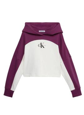 Sweatshirt Calvin Klein Farbe Block Morado Mädchen