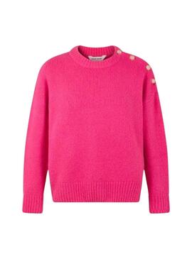 Pullover Naf Naf Fuchsia-Knöpfe für Damen