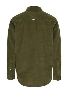 Hemd Tommy Jeans Relaxed Corduroy Grün Herren