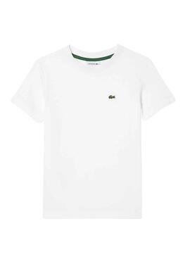 T-Shirt Lacoste De Knitted Weiss für Mädchen Junge